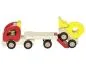 Preview: Low loader with wheel loader vehicle set made of wood