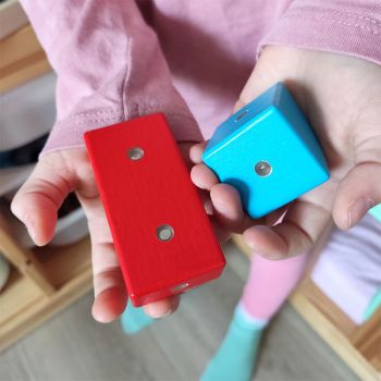 WABI Magnetbausteine 120-teilig – Holzbausteine mit beweglichen Magneten