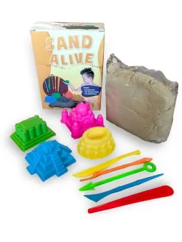 1 kg Sand Alive, 5 modeling tools and 4 sand molds 1 kg Sand Alive, 5 modeling tools and 4 sand molds
