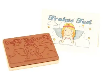 Frohes Fest Maxi-Holzstempel mit selbst gedruckter Karte