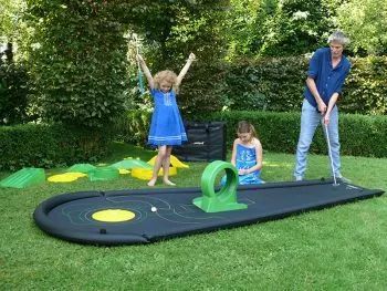 Airtrack mini golf course lots of fun for young and old