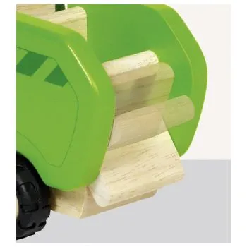 Wooden garbage truck with movable flap