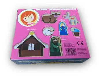 Weihnachtskrippe zum Spielen Karton Rückseite