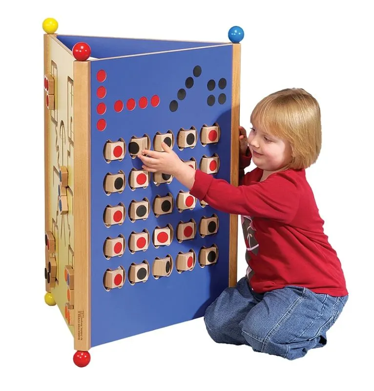 Manhattan Tower brightly from MDF blue board 4 wins with a child Manhattan Tower brightly from MDF blue board 4 wins with a child