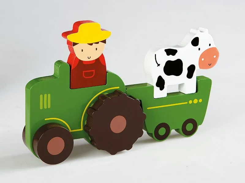 Three-dimensional wooden game and puzzle through invisible magnets