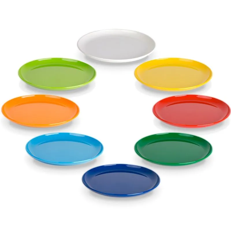 Kinderessteller flach aus Polycarbonat, D: 24 cm Kindergartengeschirr Lieferbar in 7 brillianten Farben