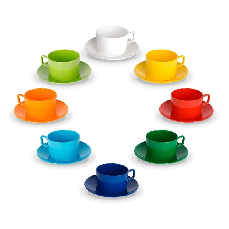 Kids cup with saucer 200ml pc Available in 8 brilliant colors for kindergarten