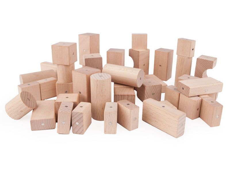 Kooglo natural magnetic wooden building blocks
