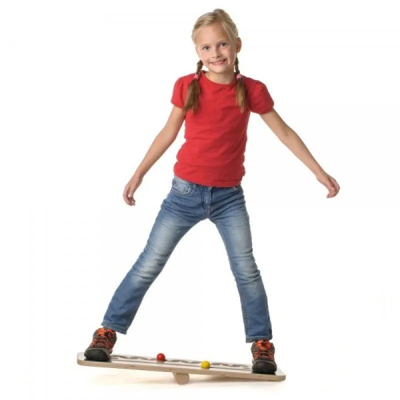 Balance board Race with happy balancing girl Balance board Race with happy balancing girl