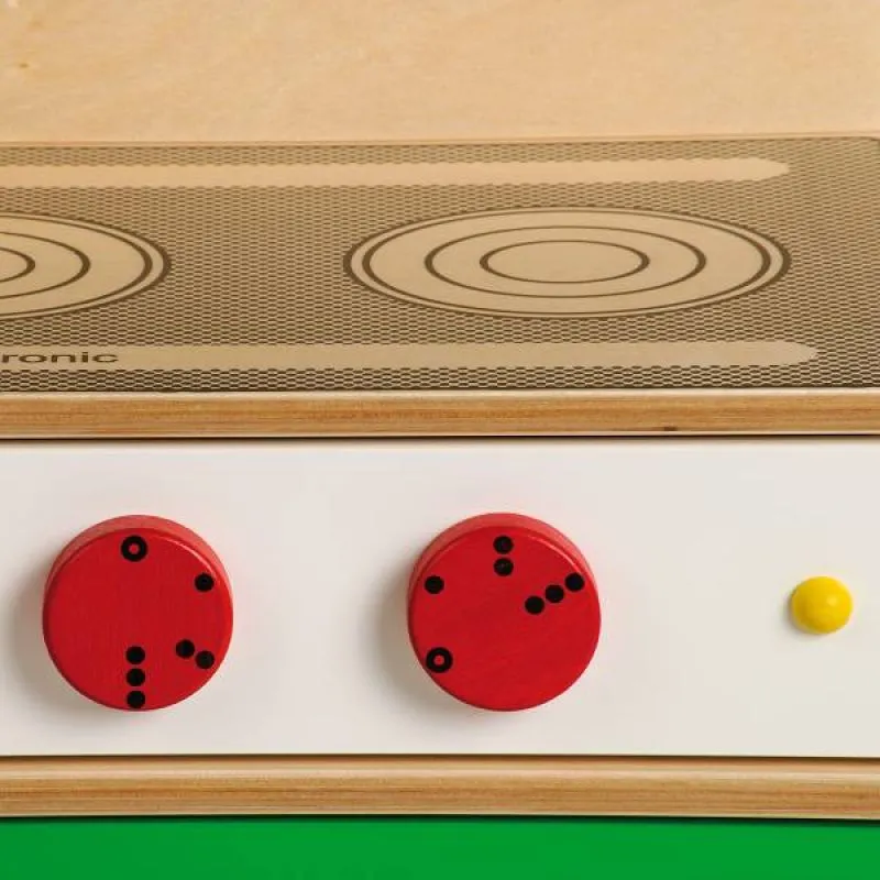 Detail zum Spielküchenblock Drehknöpfe mit echtem Knackgeräusch Detail zum Spielküchenblock Drehknöpfe mit echtem Knackgeräusch