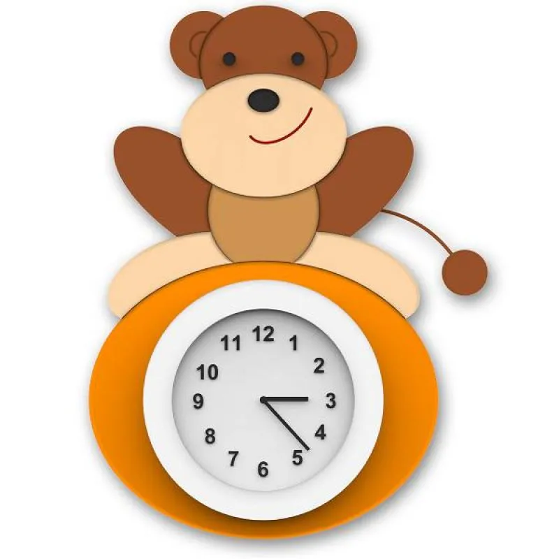 Wanduhr Äffchen-Bild1-Affe sitzend auf Funkuhr