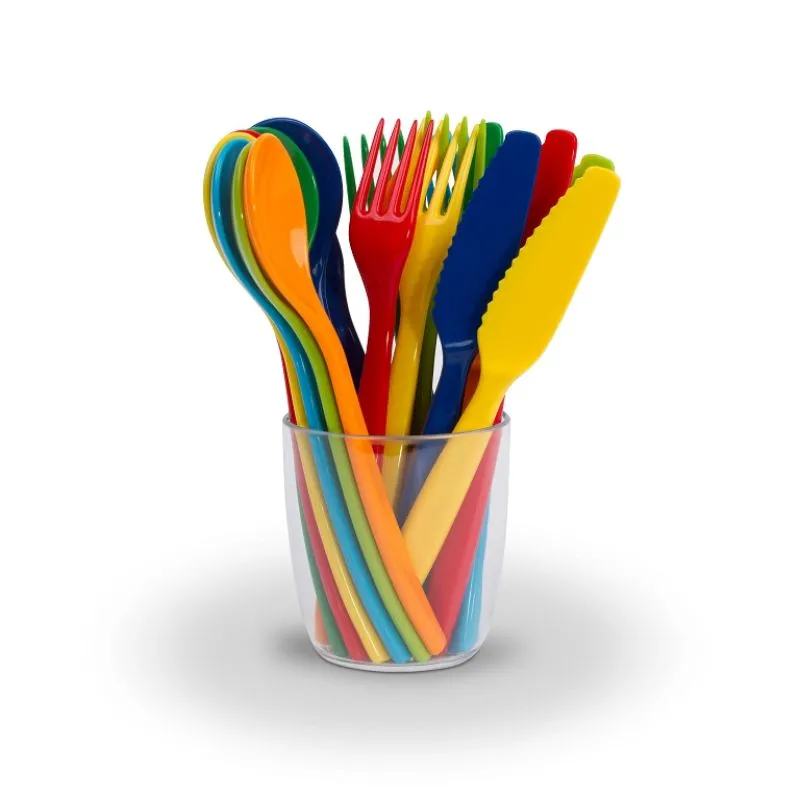 Children cutlery set 3 parts PC robust and light in 7 different colors Children cutlery set 3 parts PC robust and light in 7 different colors