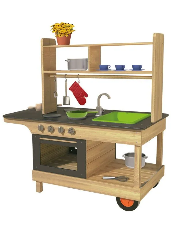 Mobile play kitchen made of wood 3D Mobile play kitchen made of wood 3D