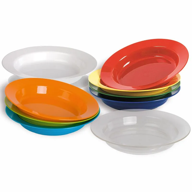 Children's plate deep 19cm PC, Available in 8 bright colors and transparent clear