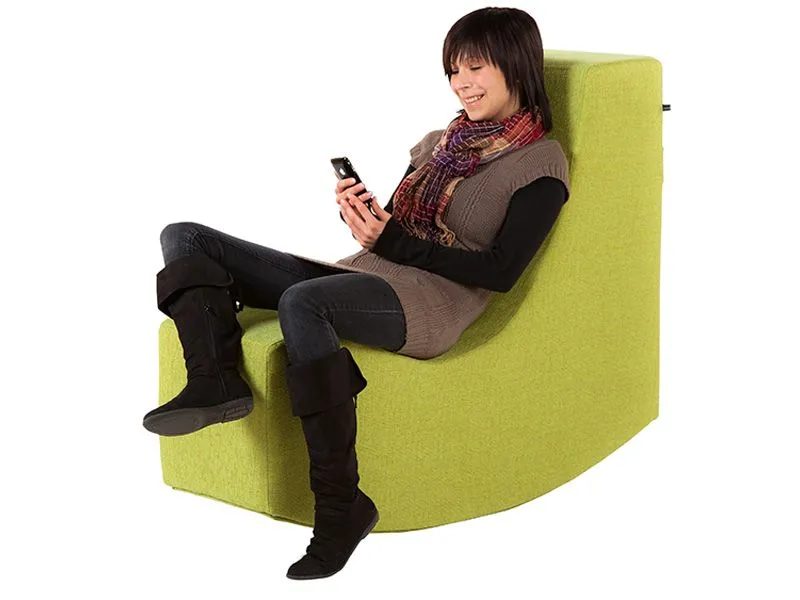 read seesaw with relaxing woman and her smartphone read seesaw with relaxing woman and her smartphone