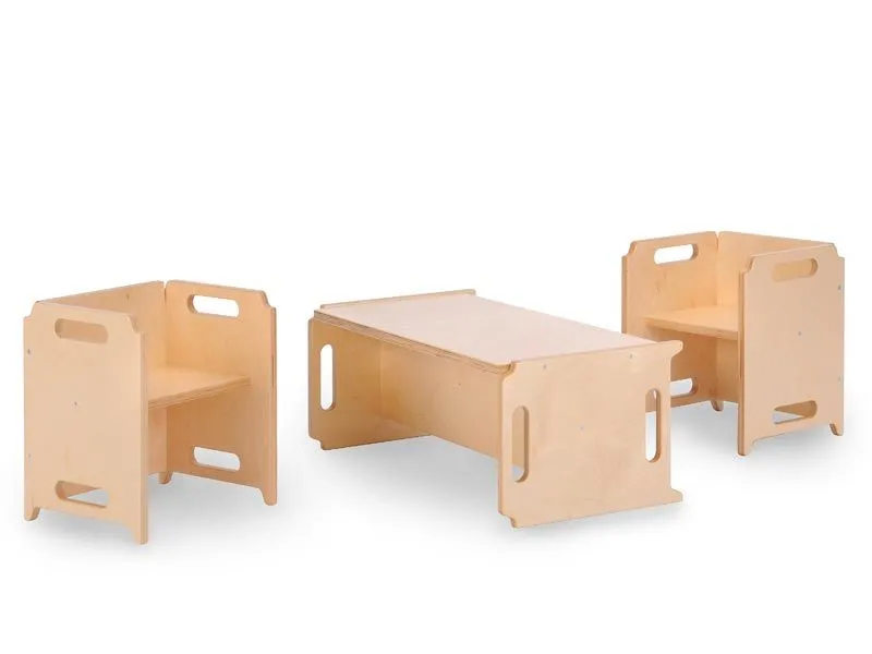 Multifunctional bench in addition to the matching multifunctional chairs