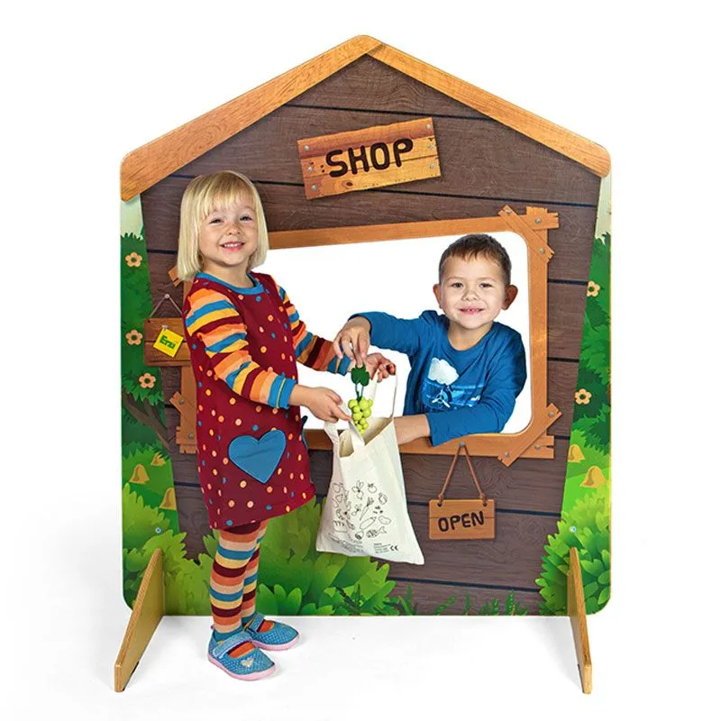 Spielhaus Element Shop mit Kindern Spielhaus Element Shop mit Kindern