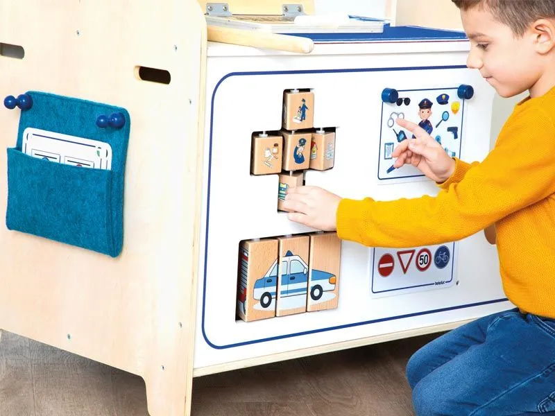 Role play furniture Twin Station as police details with child