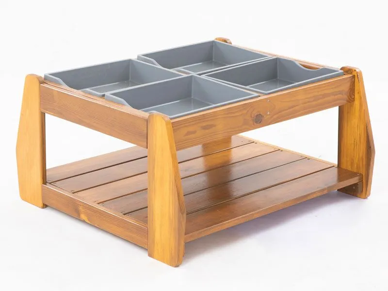 U3 Sand and mud table made of wood with plastic boxes U3 Sand and mud table made of wood with plastic boxes