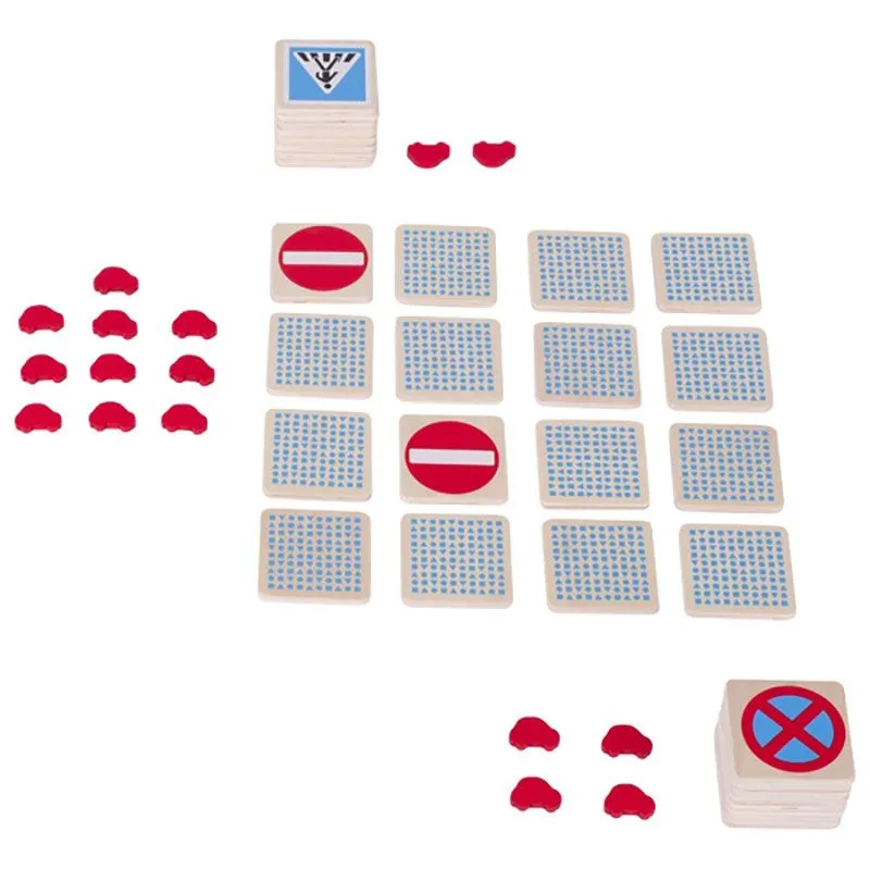 Traffic Sign Memory Game with 24 Pieces