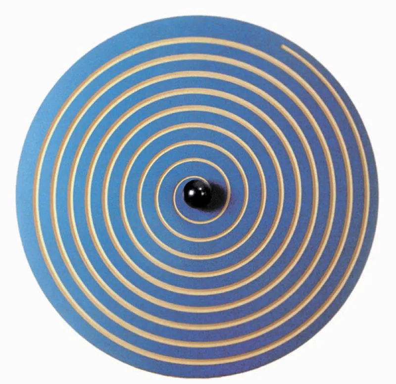 Wandkreisel Spirale blaue Seite Wandkreisel Spirale blaue Seite