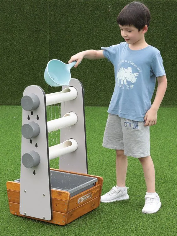Water game raindrops with child filling water Water game raindrops with child filling water