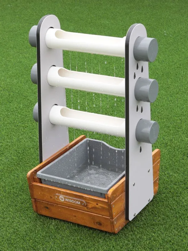 Water feature raindrops with rotating, different water outlets Water feature raindrops with rotating, different water outlets