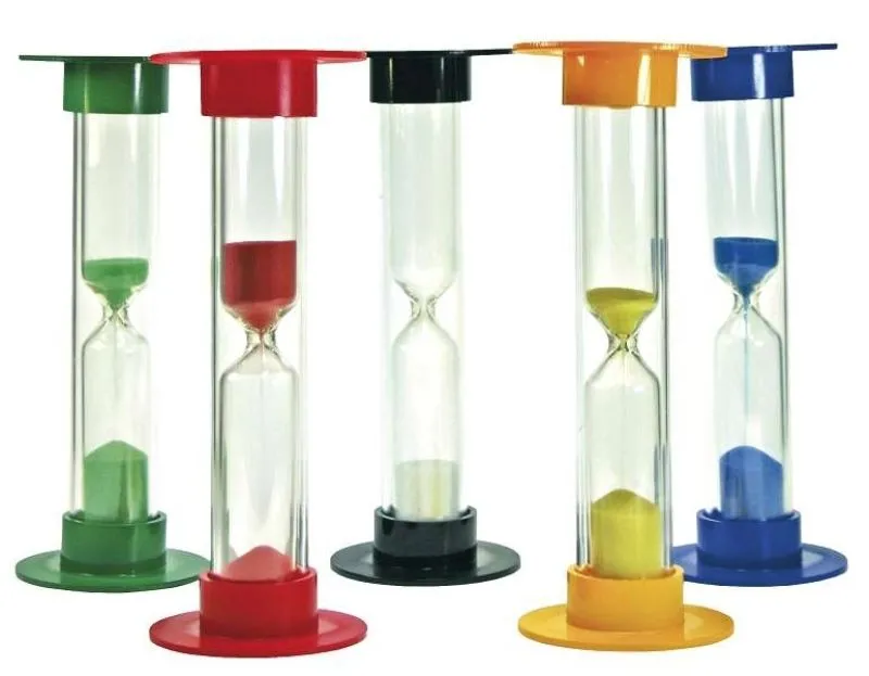 Hourglass set, 5 pieces in 5 color