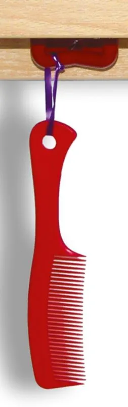 Handle comb with hole red