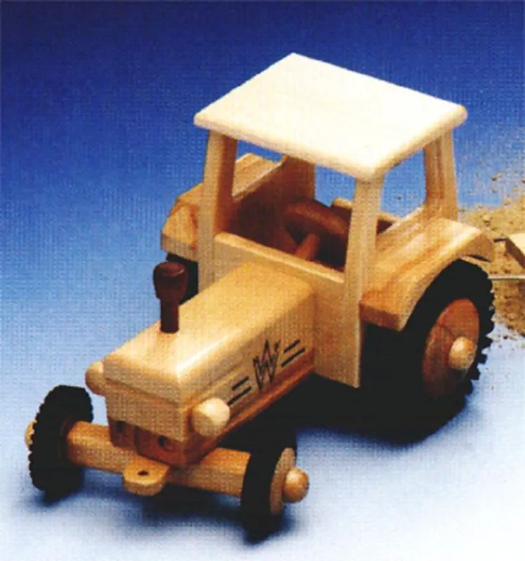 Wooden tractor with roof
