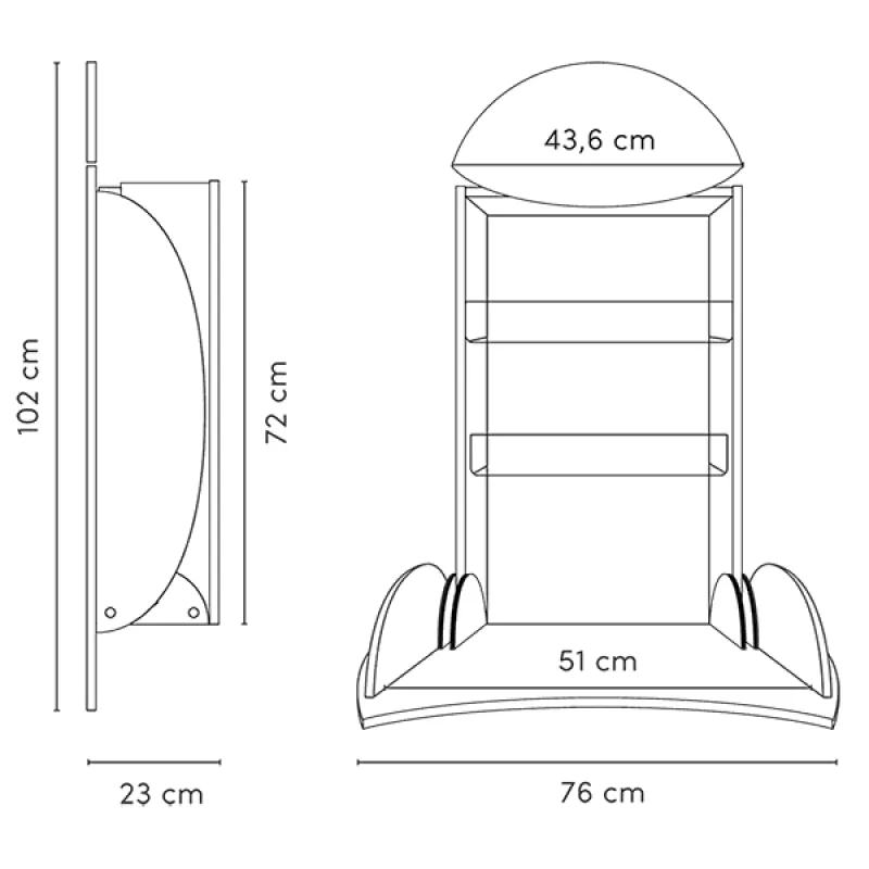 Changing table on the wall Egg technical