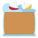 Korktafel Boote-Bild1-zwei Boote auf den Wellen