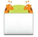 Magnettafel Giraffen--zwei Giraffen fressen einen Zweig